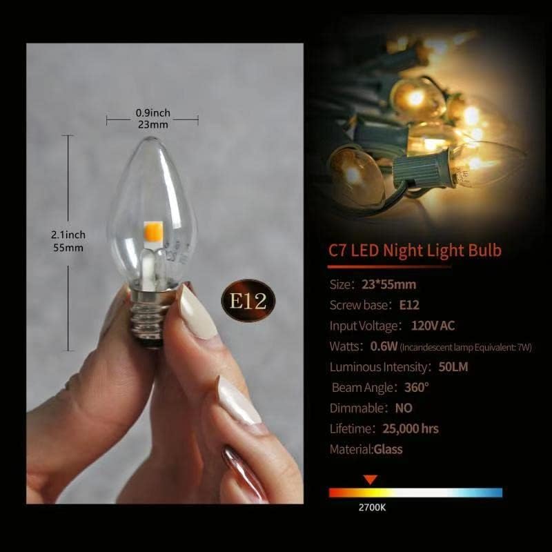 LED noćna svjetiljka, LED lampa, LED lampa, lampa za kandelabre, ekvivalentna 0,6 vata, žarulja sa žarnom niti od 7 vata,
