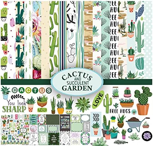 InkDotPot Kaktus i sočne kućne biljke Zbirka tema Dvostrana karata za bilježnice karton 12 x12 kartica za izradu papira s