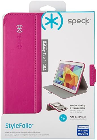 Speck Products Style Folio fuse i stajajte za Samsung Galaxy Tab 4 10.1, Fuchsia Pink/Nickel Grey