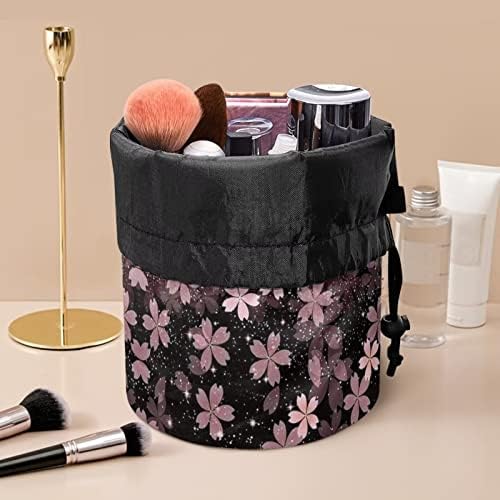 Babrukda Velika kozmetička torba, torba za šminkanje bačve, cvjetanje cvjetova tiska za toaletne potrepštine za žene djevojke,