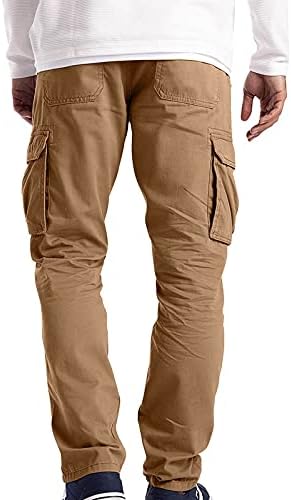 Wenkomg1 sportske teretne hlače za muškarce Rastemljive radne vreće hlače Ravne noge Treniske za noge ribolove pješačke hlače