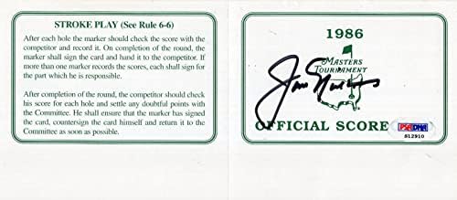 Jack Nicklaus Hand potpisan Autentični Masters iz 1986. Masters Golf Crtice Card PSA Pismo - Autografirani golf kartice