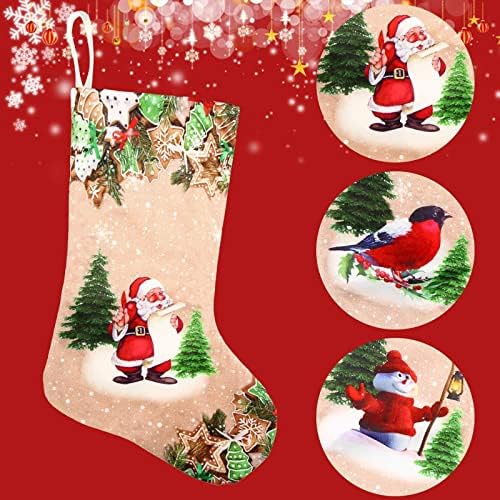 Božićne čarape Privjesak za božićne dekoracije 12 -inčni božićne čarape Poklon vrećica Unlorit Božićni vijenac 100ft