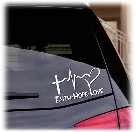 Signage Cafe Faith Hope Love - Christian Die Cut Decal naljepnica naljepnica za prozore, automobile, kamioni itd.