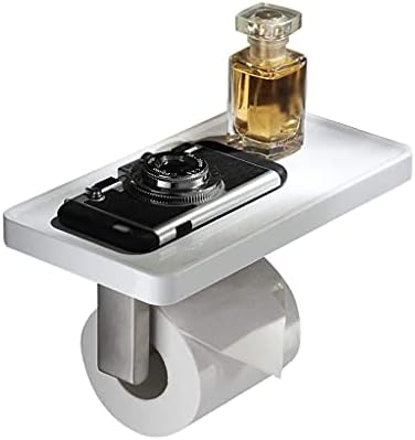 ZLXDP držač toaletnog papira s policama protiv rušenja aluminijskog tkiva kotrljač s policom telefona za kupaonicu