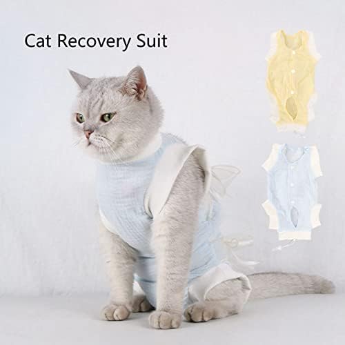 Shanrya odijelo za oporavak mačaka, odijelo za zavoj za oporavak mačaka Udobni dizajn gumba sprječava lizanje prozračne zaštite