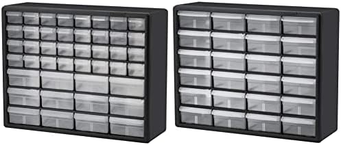 Akro-Mils 10124 24 Ladica plastični dijelovi za skladištenje hardve i zanatski ormar, 20-inčni x 16-inčni x 6,5-inčni, crni