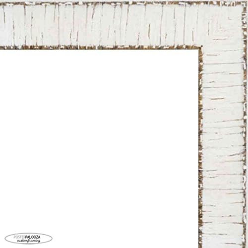 Plakat Palooza 9x11 Bijela rustikalna breškasto drveta okvir s UV akrilom, podlogom pjenastih ploča i hardverom