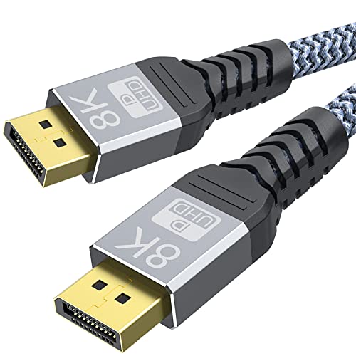 YoJock 8K Displayport kabel 1.4, monitor DP kabel 6,6ft/2m [8K@60Hz, 4K@144Hz, 2k@165Hz, HDR] DisplayPort velike brzine za