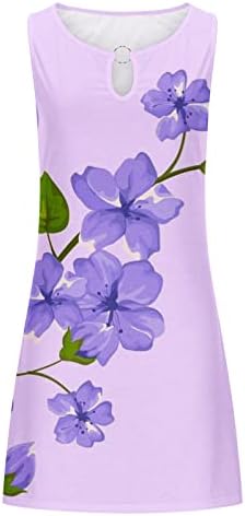 2023 ljetne haljine bez rukava za žene ležerni sarafan na plaži - majica s cvjetnim printom s leptir mašnom, labava Mini