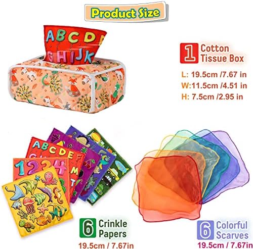 Dječji tkivni okvir igračka 6 do 12 mjeseci, loevery montessori igračke magična kutija tkiva, malu djecu senzorne igračke