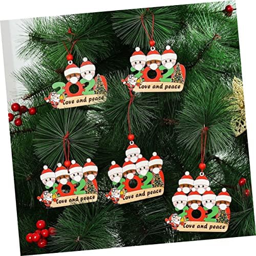 Podvezdati 5pcs božićni ukrasi božićni dekor Drveni dekor Oznake Mini božićne figure odmor za zabavu dekor xmas privjesak