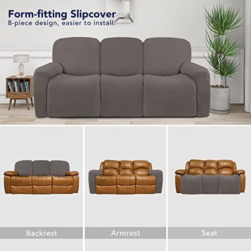 PureFit Super Stretch 3 sjedala naslonjeni kauč za kauč s kaučem s džepom-ne-kliznim kaučom kauč, za pranje Spandex zaštitnik