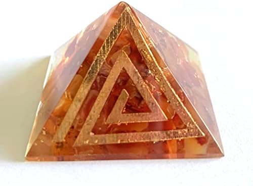 Crystalmiracle carnelian 21 mm orgonit piramida mala bagua kristalna ozdravljenje reiki feng shui darovna energija ručno