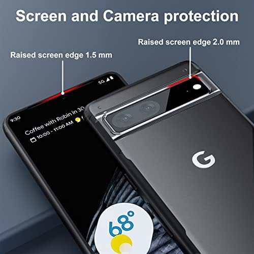 Kućište mukoiber-piksela 7, prozirni zaštitni zaštitni šok zaštitni tanki tanki telefoni za google 6.3 ”piksel 7, nadogradnja