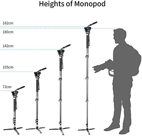 Video Monopod Kit-VM70CK Profesionalna hidraulička tekućina Monopod Monopod Monopod Umjenjivi multifunkcionalni stapoper