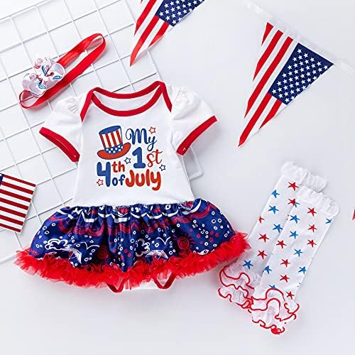 Baby 4. srpnja Outfit za djevojčice iz 1. srpnja 1. srpnja novorođenčet mališana Djevojke djevojke romper+tutu suknja+set