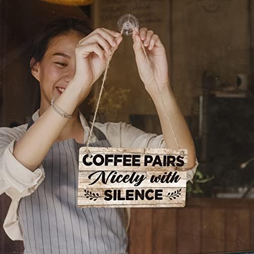 Smiješne kuhinjske kave znakovi poklon farme kave lijepo se parovi s šutnjom drvenim visećim natpisom rustikalni zidni umjetnički