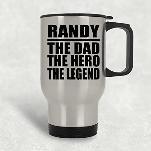 Dizajnsify Randy Tata Hero Legenda, Silver Putni šalica 14oz od nehrđajućeg čelika izolirani, pokloni za rođendansku obljetnicu