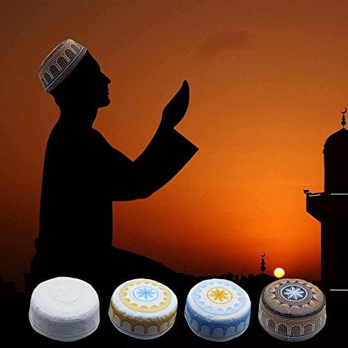 Muškarci muslimanska molitva kufi šešir molitva kapica za glavu za glavu islamske beanie lubanje kapica veznik kofia topije