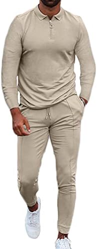 LookWooild muškarci odjeću 2 komada modna košulja dugih rukava i hlače postavljene s džepovima casual Fall Tracksuit Sweatsuit