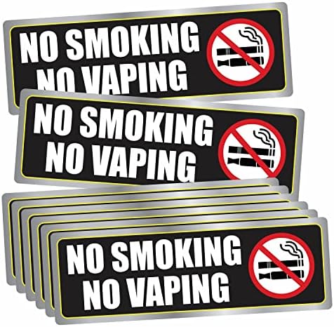 Nema pušenja bez vaping naljepnice - 9 x 3 veliki mat završni sloj laminiranih vinilnih naljepnica naljepnice za upozorenje