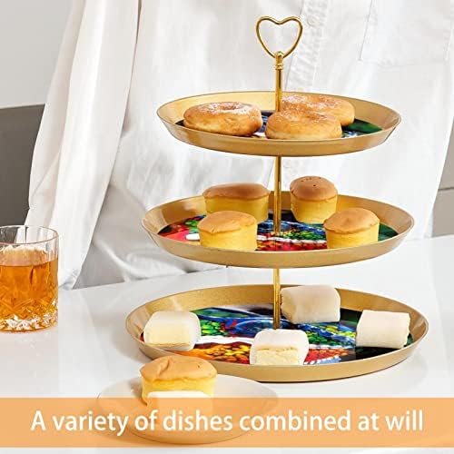 3 nivoa torti, gušteri ulje za slikanje deserta za prikaz, plastični okrugli držač za cupcake za posluživanje za vjenčanje