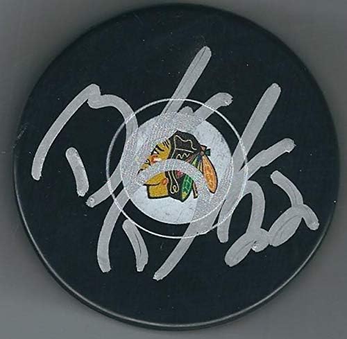 Hokejaški pak Brandona Davidsona Chicago Blackhocks s autogramom-NHL Pakovi s autogramima