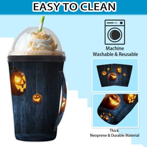 Halloween Dizajn s bundevima s ledenom kavom za višekratnu upotrebu s ručicom Neopren šalica za čašicu za sodu, latte, čaj,