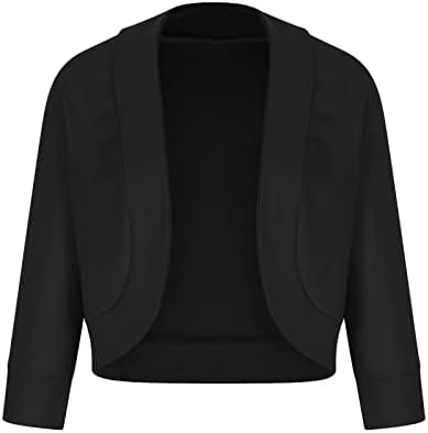 Ženska ošišana jakna za blesavcu 3/4 radne jakne za rukav, casual Business Open Front Cardigan odijelo jakne