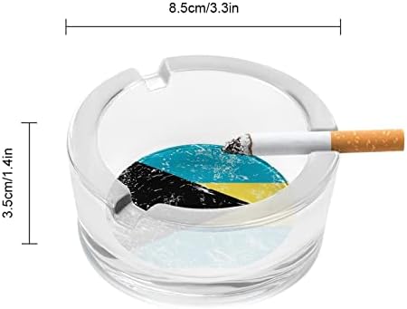 Retro Bahamas zastave staklene pepeljare za cigarete CIARD Klasični okrugli čist kristalni pepeljasti