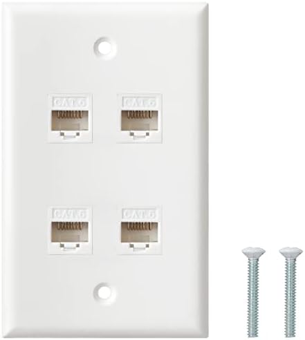 Ethernet zidna ploča, 4 port Cat6 Keystone žensko do ženskog zida - bijela