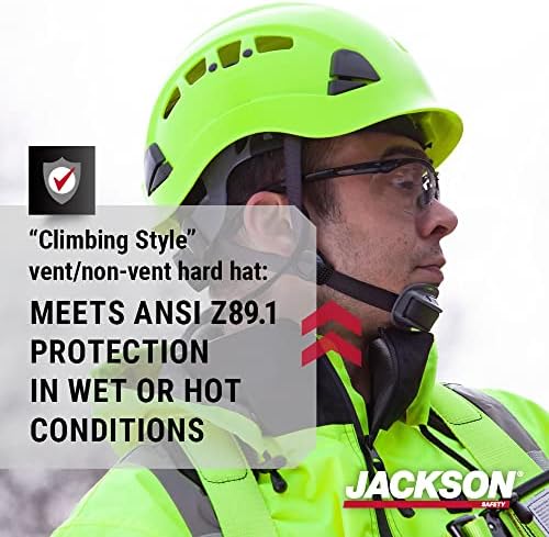 Jackson Sigurnost CH-400V Tvrdi šešir, industrijski penjanje stil, 6-PT.SPENSING, odzračivanje