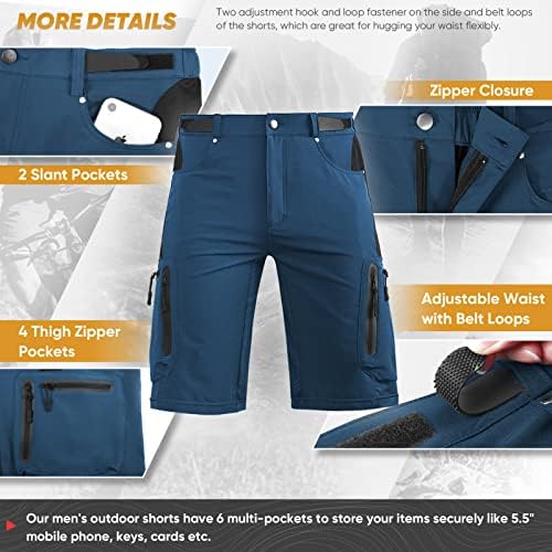 HiauSpor muške planinarske kratke kratke hlače lagane brze suhe rastezanje MTB kratke hlače za ribolove za golf taktički