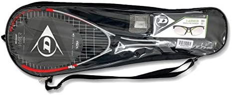 Dunlop Sports Hyper Ti tikvice - reket, naočale, kuglica s tikvicama i vreća, crvena/siva