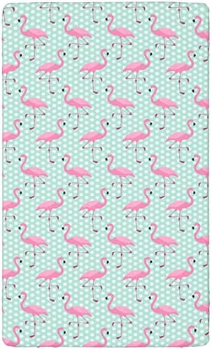 Ružičasti flamingo tematski obloženi krevetić, madrac sa standardnim krevetićima opremljeni list za matrice madrac madrac