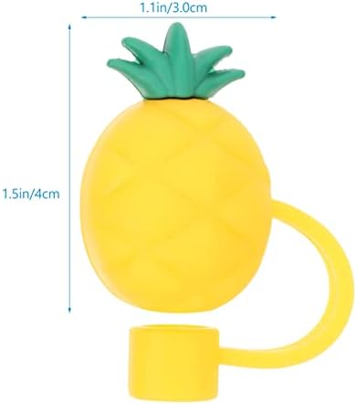 * 3pcs silikonski savjeti za slamku poklopac višekratni savjeti za piće od slame od ananasa poklopci slamnati zaštitni čepovi