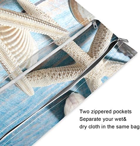 Keepreal morske školjke Zvjezdana riba mokra suha torba za platnenu pelenu i kupaći kostim, putovanja i plaža - mokre vrećice