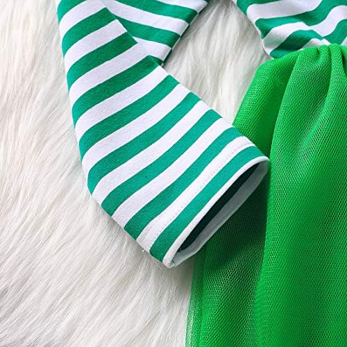 Gumemo St. Patrick's Day Outfit Outfit Outfit dugih rukava Lucky Clover Tulle Tutu suknja haljine odjeće za odjeću za glavu