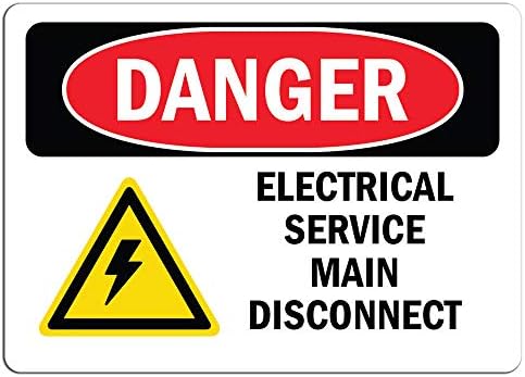 Znak opasnosti - Električna servis Main Disconnect | Naljepnica naljepnica naljepnica naljepnica naljepnica natpis na bilo