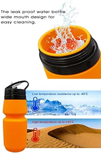 Boca sa sklopivom silikonskom vodom - BPA besplatno, nepropusno, srušivo, toplina i hladno otporna za kampiranje na otvorenom