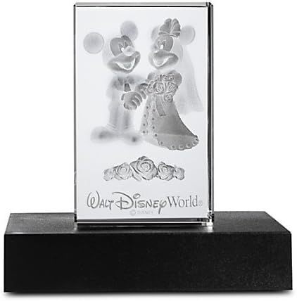 Mickey i Minnie Mouse Wedding Laser Cube by Arribas - Walt Disney World