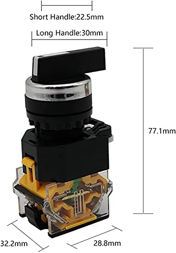 PCGV 22 mm Selector gumba rotacijski prekidač zasun momentalno 2no 1no1nc 2 3 Pozicija DPST 10A 400V prekidač napajanja Uključeno/OFF