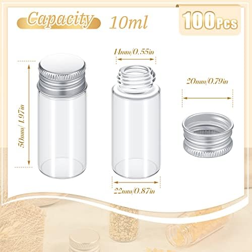 100 kom bočice prozirne mini staklene boce s vijčanim aluminijskim metalnim poklopcem male staklenke prazne boce s poklopcima
