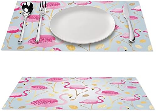 Svijetlo ružičasti flamingos PVC stol za stol za pranje placemata stolnjak za stol za stol za blagovaonicu