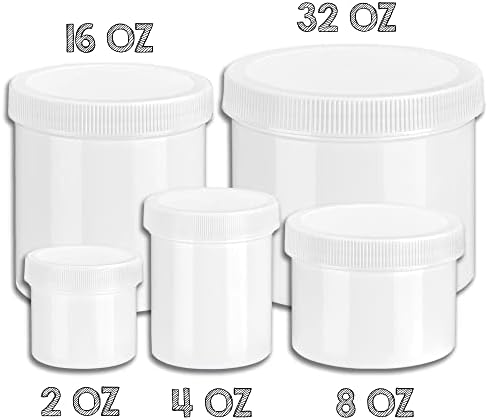 4 oz bijele okrugle plastične staklenke široke usta - pakiranje od 18 bPa besplatnih kozmetičkih spremnika i poklopca za