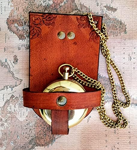 Mesingani gumb poklopac džep kompas compass vintage compass vintage poklon kompas na lancu s kožnim futrolom džep compass