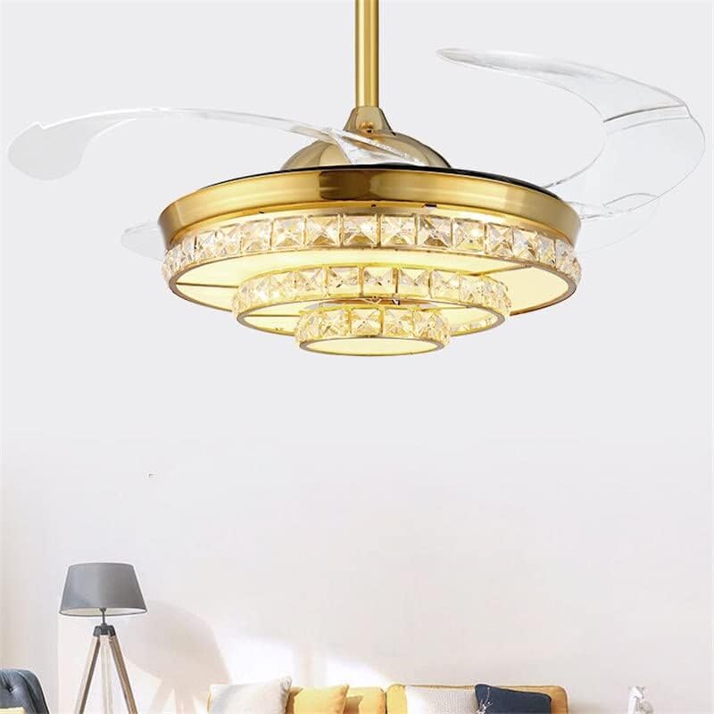 Moderni LED kristalni stropni ventilatori sa svjetiljkama lampica za spavaće sobe ukras za kućište preklopni stropni ventilator