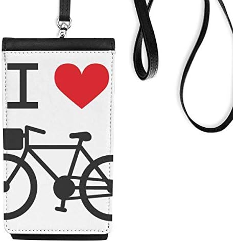 Obožavam crveno srce uzorak za bicikle telefona Telefonska torbica za visenje mobilne vrećice Crni džep