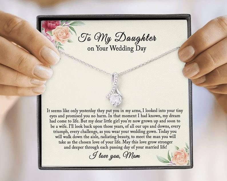 Kartica s porukama, ručno izrađena ogrlica - Personalizirani poklon vjenčani poklon za mladenku od mame, poklon mladenke